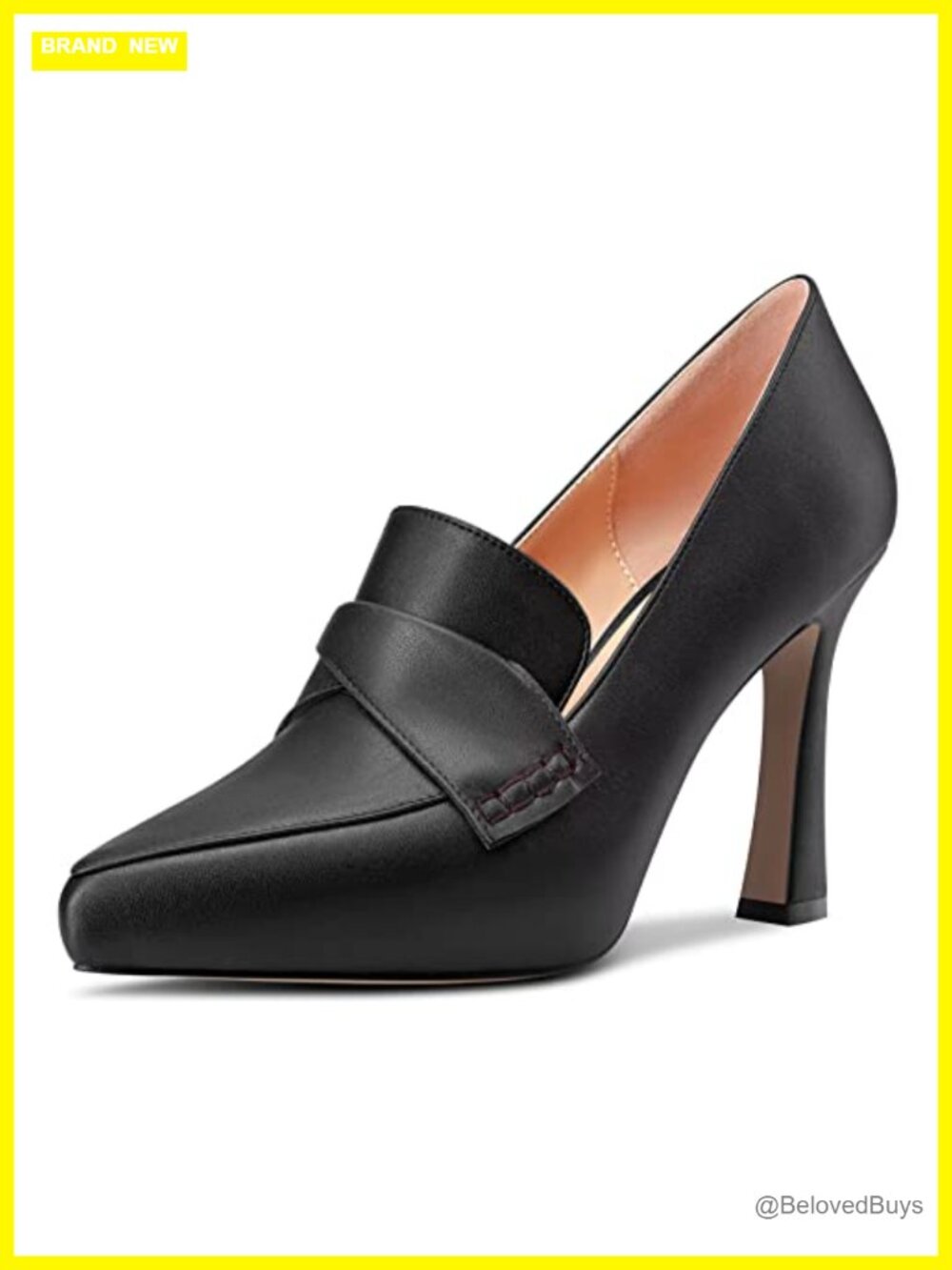 Women's High Stiletto Platform Heel Pointed Toe Loafers Slip-on Pumps Work